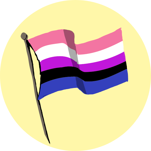 Icon with graphic of the Gender NonConforming flag