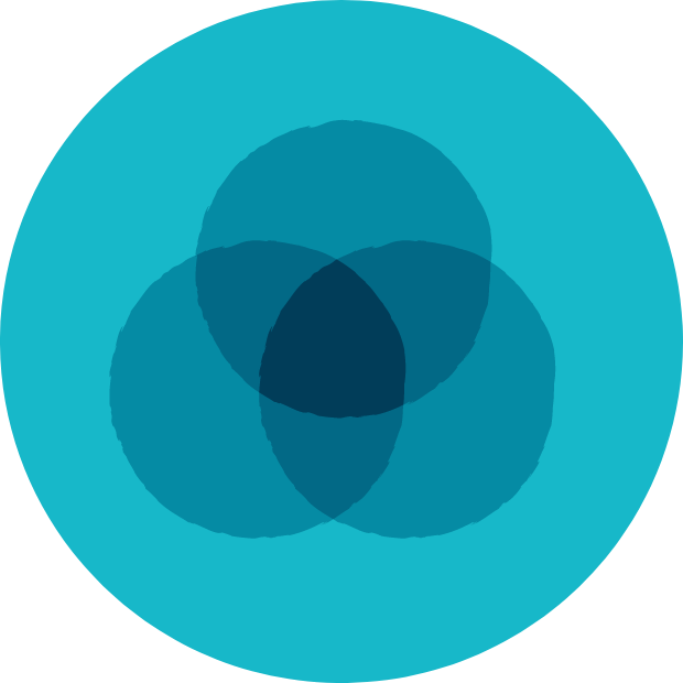 Icon with graphic of three circles overlapping