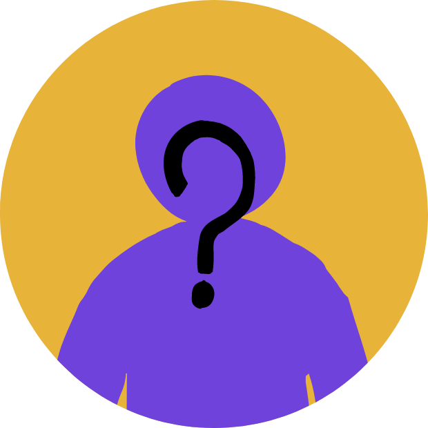 Icon with graphic of a person with a question mark over their face
