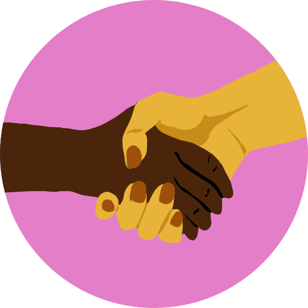 Icon with graphic of a handshake