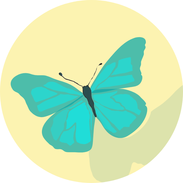 Icon with graphic of a butterfly