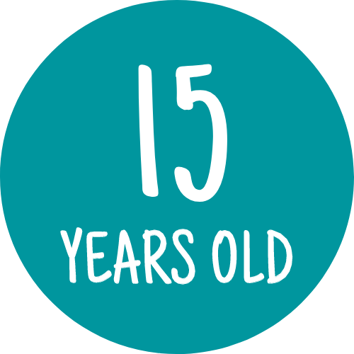 Icon showing 15 years old