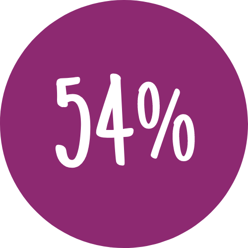 Icon showing 54%