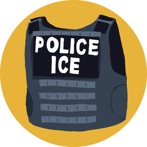 Icon with graphic of police vest that says POLICE ICE