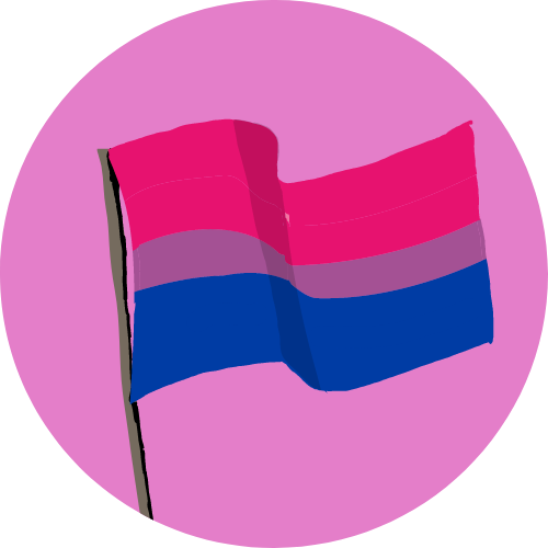 Icon with graphic of bisexual flag