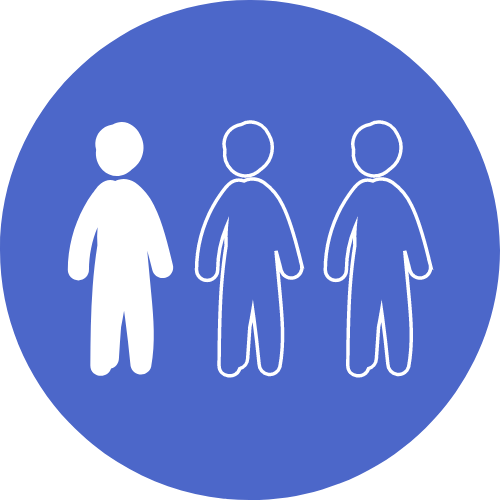 Icon showing a graphic of one out of three people coloured in