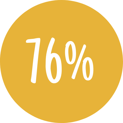 Icon showing 76%