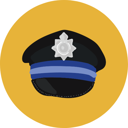 Icon with a graphic of a police cap